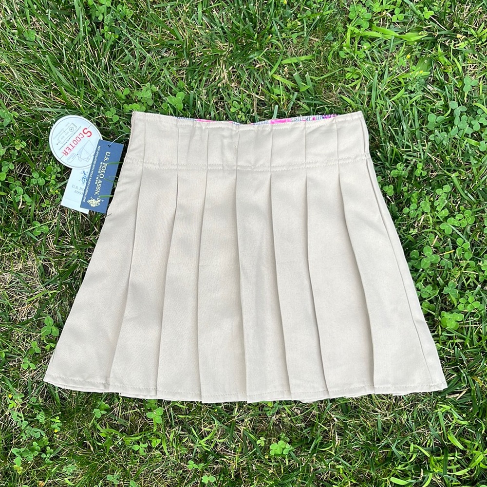 Preppy school uniform khaki skirt